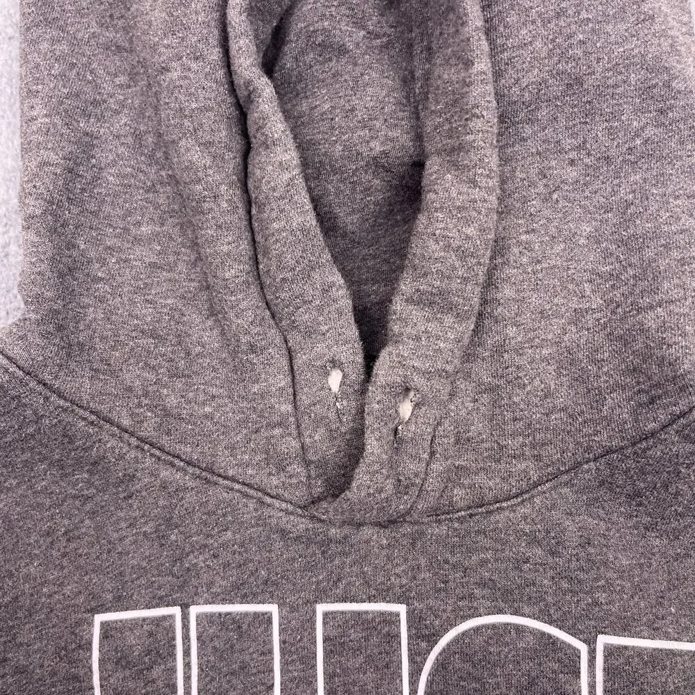 Nike Just Do It Hoodie Mens Small Gray Long Sleeve Drawstring Sweatshirt